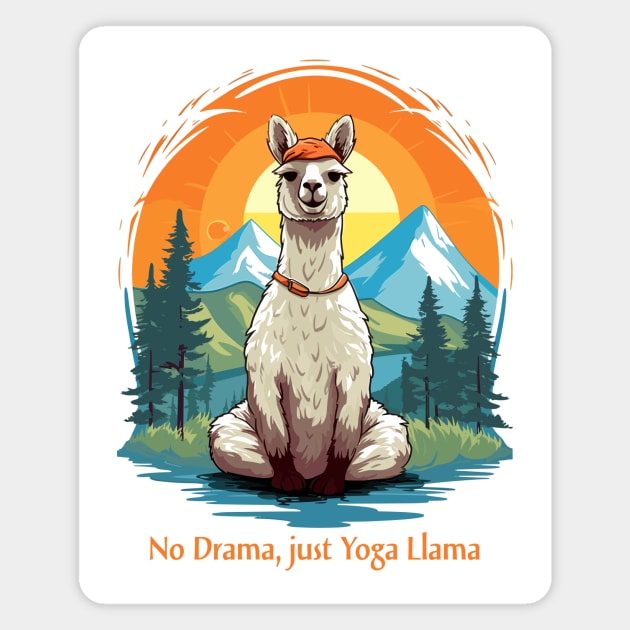 No Drama Just Yoga Llama | Unisex Tshirt | Llama Meditation | Nice Gift For All Yoga Lovers Magnet by Indigo Lake